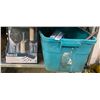 Image 1 : Bin of assorted tools w/ Anvil masonry tool set w/ kneeling pad