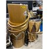 Image 2 : Group of assorted Brazilian percussion parts - includes wood drum shells / metal rims / tambourines 