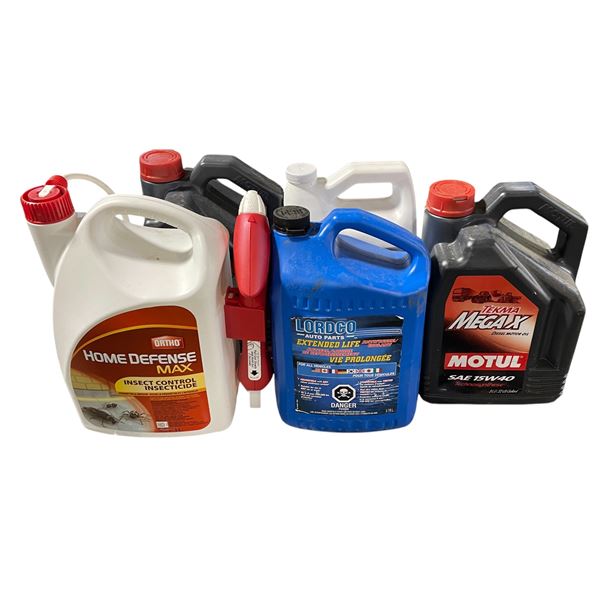 Group of - Home Defence Insect Control, Antifreeze, Mega X Diesel Motive, Plant Food, Etc.