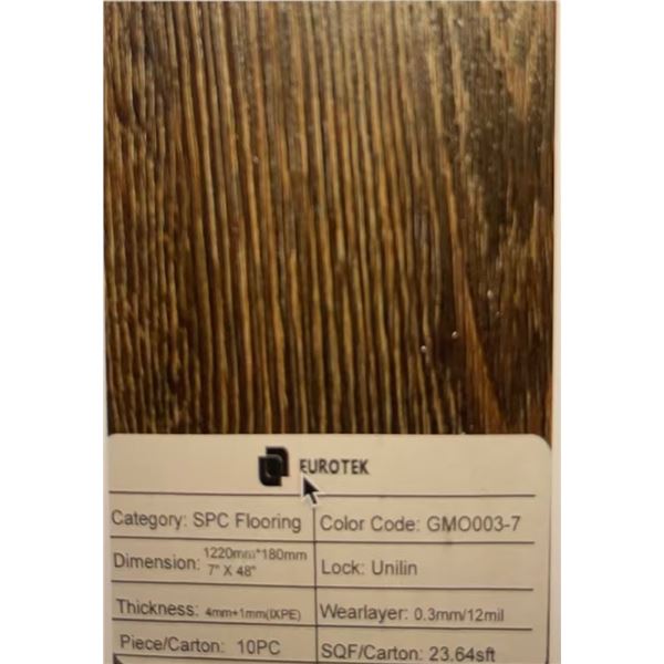 SPC Flooring - Colour: GMGO003-7 - Size: 1220mm x 180mm x 10mm - Total sqf: 709.20