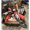 Image 2 : Pallet of Misc Tools - Weedwacker, Saw, 18" Trimmer, Yard Tools, Decor, Kitchen Items, Etc.