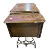 Image 3 : Antique "WHITE" Treadle Sewing Machine Table  & Vintage 3-Drawer Dresser with Carved Accents