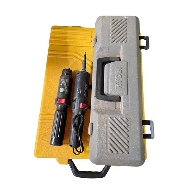Group of Misc Tools - Ryobi Detail Sander, Cordless Screwdriver, Tools Box w/Contents