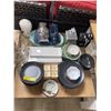 Image 2 : Table top of Misc. - Plates, Tools, Business Hours Signage, Mirror, Kitchenware, Etc.