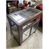 Image 2 : Rustic Mirrored Accent Cabinet with Mirror Top w/Contents