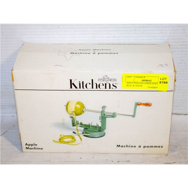 APPLE PEELER CORER MACHINE IN BOX, W INSTR.