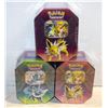 Image 1 : LOT OF 3 SEALED POKEMON GX TINS 4PKS PER TIN