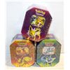 Image 1 : LOT OF 3 SEALED POKEMON GX TINS 4PKS PER TIN