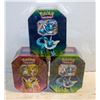Image 1 : LOT OF 3 SEALED POKEMON GX TINS 4PKS PER TIN