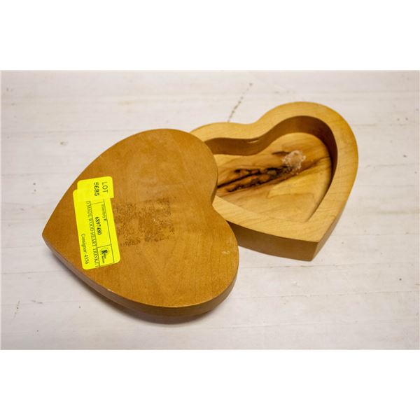 HAND MADE WOOD HEART TRINKET BOX