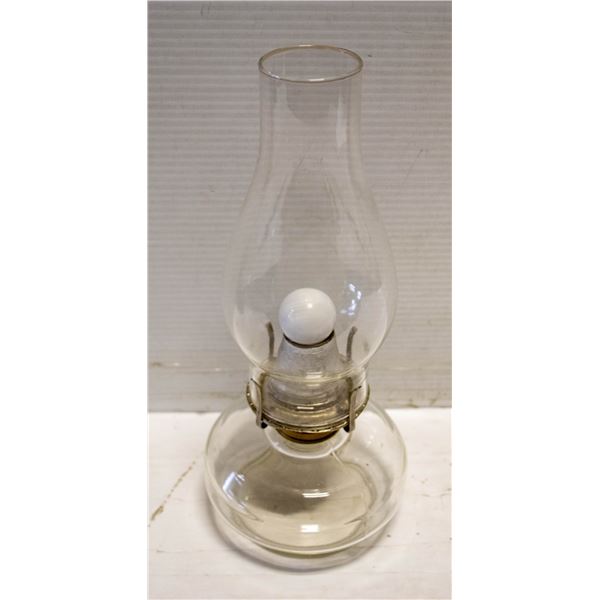 GLASS ELECTRIC HURRICANE LAMP NO CORD