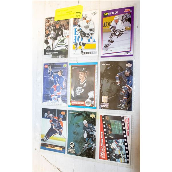 LOT OF 9 WAYNE GRETZKY CARDS