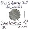 Image 1 : 25)  USA 1943S (MINTED IN SAN FRANCISCO) STEEL