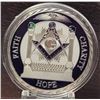 Image 1 : 18)   ENCAPSULATED SILVER TONE WITH BLACK, WHITE