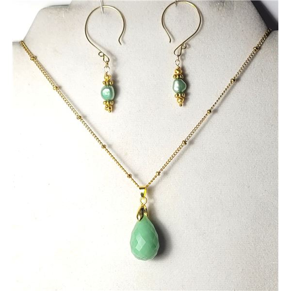 9)  NATURAL FAWCETTED PEAR SHAPED ADVENTURINE