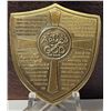 Image 2 : 19)  SHIELD SHAPEDBRONZE TONE WITH RED, WHITE &