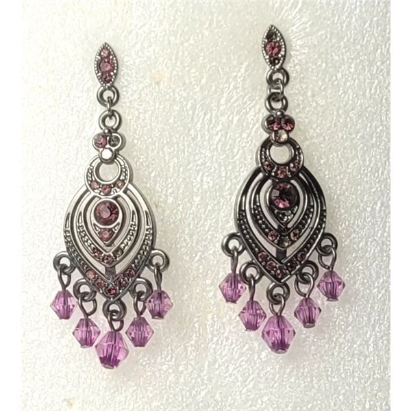 1)  BOHO STYLE WITH PINK CRYSTALS DROP