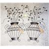 Image 1 : 2 FLOWER POT THEMED METAL WALL ART 2FT