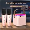 Image 1 : TWO MIC RECHARGEABLE RGB COLORED LIGHT KARAOKE