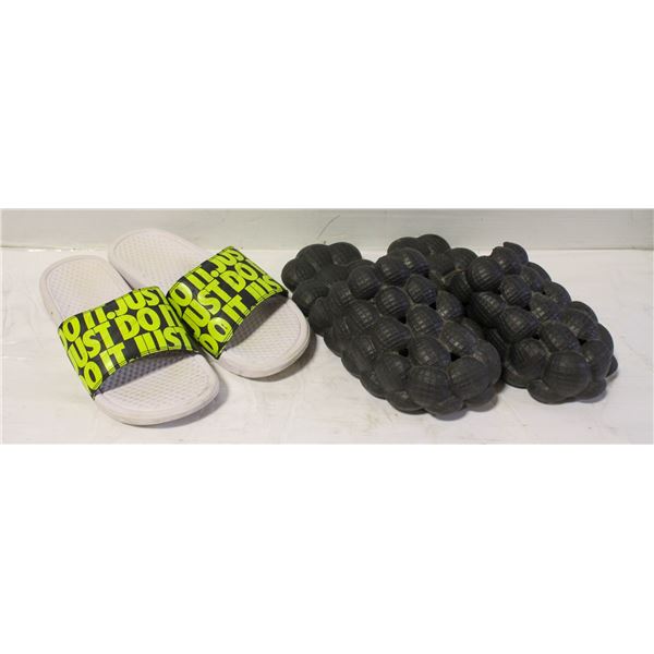 2 PAIRS OF LADIES SZ 9 FLIP FLOPS