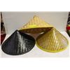Image 1 : ASIAN CONICAL STRAW HAT LOT QTY 3
