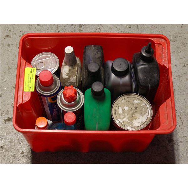 LOT OF AUTO MIXED FLUIDS