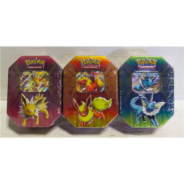 LOT OF 3 SEALED POKEMON GX TINS 4PKS PER TIN 2019