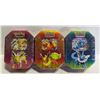 Image 1 : LOT OF 3 SEALED POKEMON GX TINS 4PKS PER TIN 2019