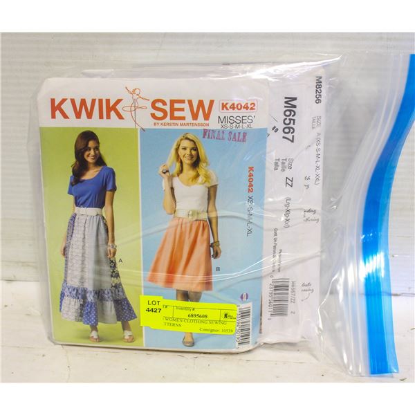 (6) WOMEN CLOTHING SEWING PATTERNS