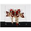 Image 1 : NEW RHINESTONE TASSEL RED BUTTERFLY CRAB CLAW