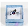 Image 1 : NEW SILVER TONE LETTER A ADJUSTABLE ZIRCONIA RING