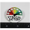 Image 1 : NEW SILVER TONE SOCIAL BATTERY METER LAPEL PIN