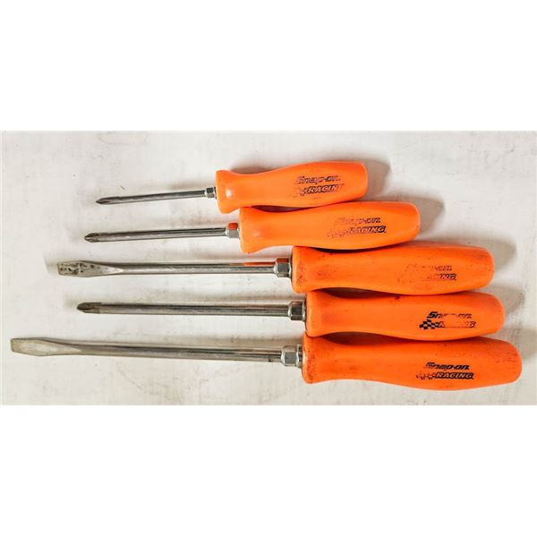 5PC SNAP ON RACING HARD HANDLED SCREWDRIVER SET