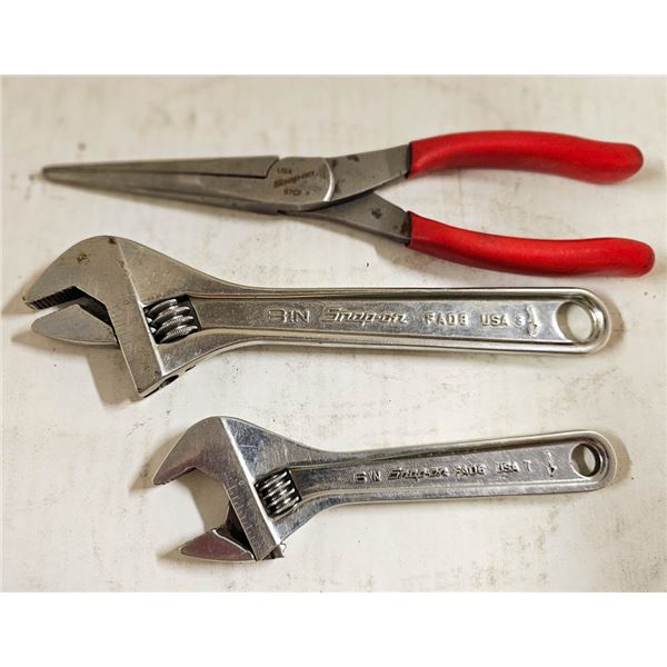 SNAP ON 6" & 8" ADJUSTABLE WRENCHES & NEEDLE NOSE