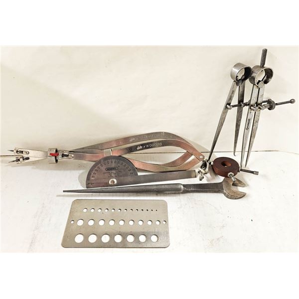 BAG OF VARIOUS MEASURING DIVIDERS/ ETC