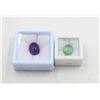 Image 1 : #24- NATURAL AMETHYST 9.60CT & PREHNITE 6.90CT
