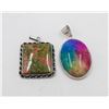 Image 1 : #110-NATURAL RAINBOW SOLAR QZ & UNAKITE  PENDANT