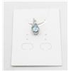 Image 1 : #190-NATURAL SKY BLUE TOPAZ & CZ PENDANT
