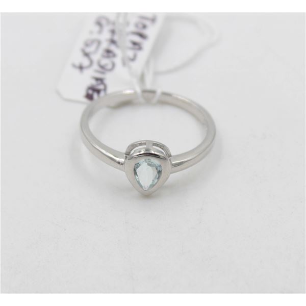 #153-NATURAL SKY BLUE TOPAZ  RING SIZE 8.5