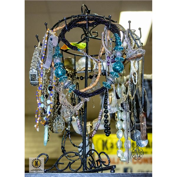 BLACK ROTATING STAND WITH JEWELLERY