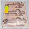 Image 1 : SET OF 3 UNCUT CANADIAN TWO DOLLAR BILLS