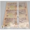 Image 2 : SET OF 3 UNCUT CANADIAN TWO DOLLAR BILLS