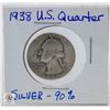 Image 1 : 1938 U.S. SILVER QUARTER - 90% SILVER