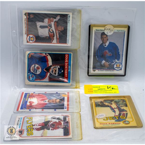 ESTATE SHEET OF 6 VINTAGE COLLECTIBLE HOCKEY