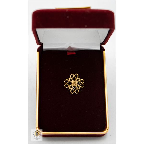 VINTAGE 10 KT GOLD PIN (3/4"-DIAM)