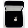 Image 1 : 14 KT WHITE GOLD HEART PENDANT COVERED WITH