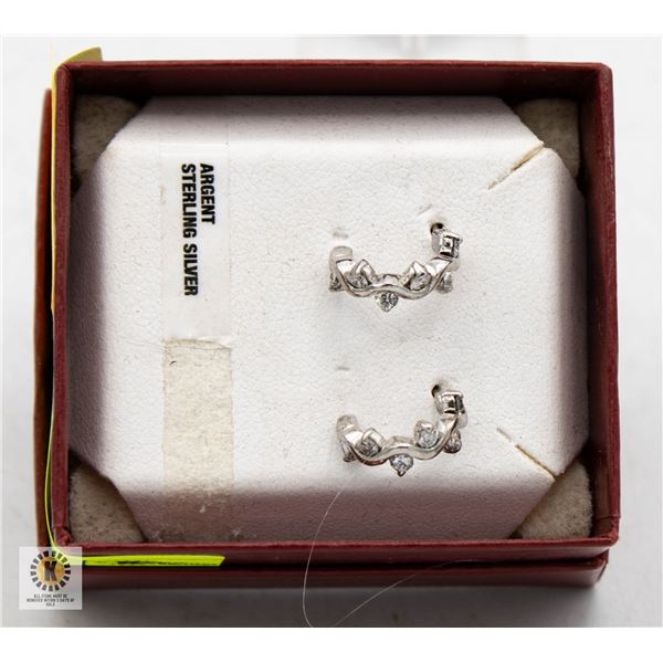 ARGENT SILVER EARRINGS STAMPED 925 WITH CZ