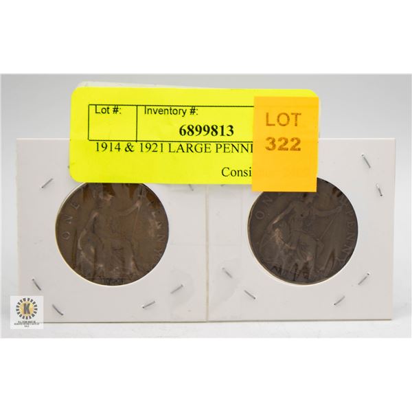 1914 & 1921 LARGE PENNIES