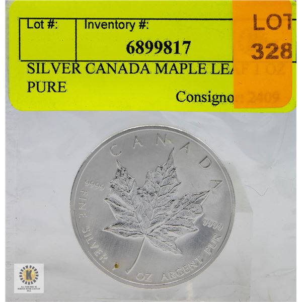 SILVER CANADA MAPLE LEAF 1 OZ PURE