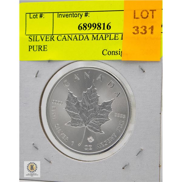 SILVER CANADA MAPLE LEAF 1 OZ PURE